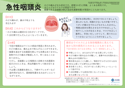 患者説明用リーフレット【急性咽頭炎】